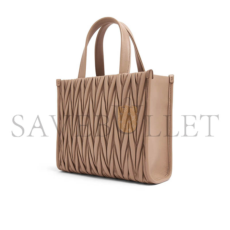 MIU MIU MATELASSÉ LEATHER TOTE BAG FOR 5BG263 (24*20.5*8cm)